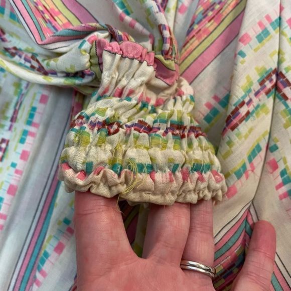 Vintage 70s Young Innocent by Arpeja Prairie Cottagecore Printed Maxi Dress Wome - Picture 6 of 7